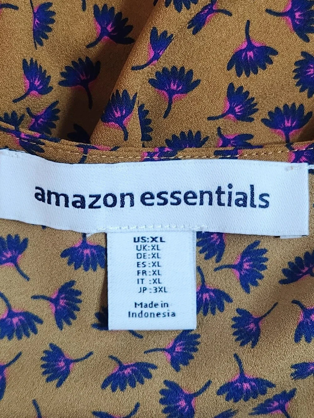 Amazon Essentials Camel Floral Top